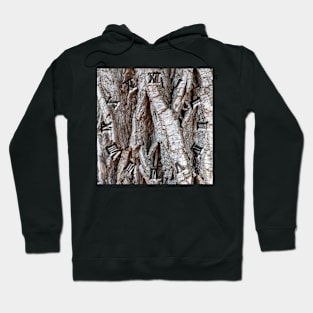 Tree bark background clock Hoodie